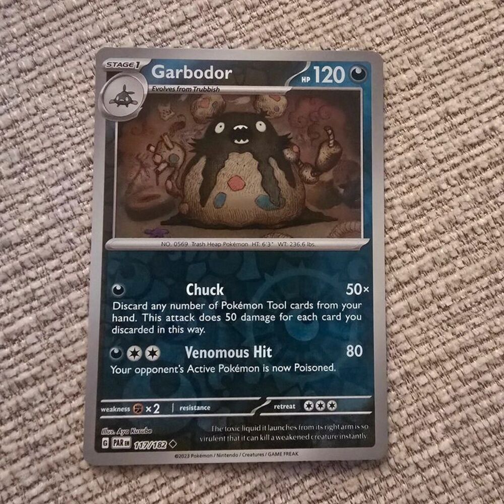 Garbodor reverse holo #117 pokemon paradox rift